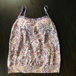 Land’s End tummy hiding tankini swimsuit top adjustable straps size 8